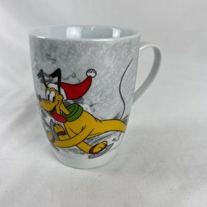 Disney Pluto Merry Christmas 14 oz Coffee Mug Winter Holiday Ice Skating